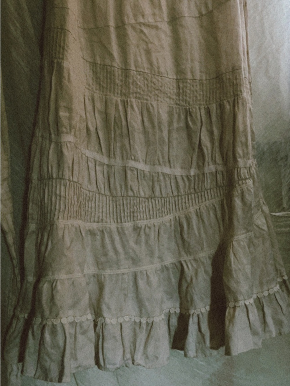 Maxi white 100% linen skirt